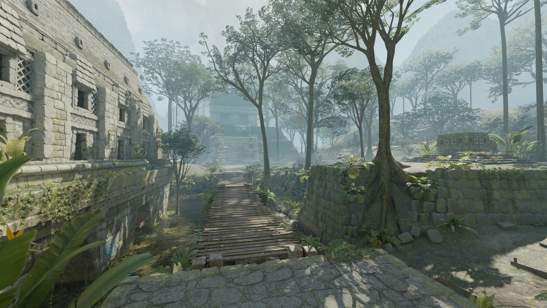 Counter-Strike 2 Ancient environment with common cover and chokepoints
