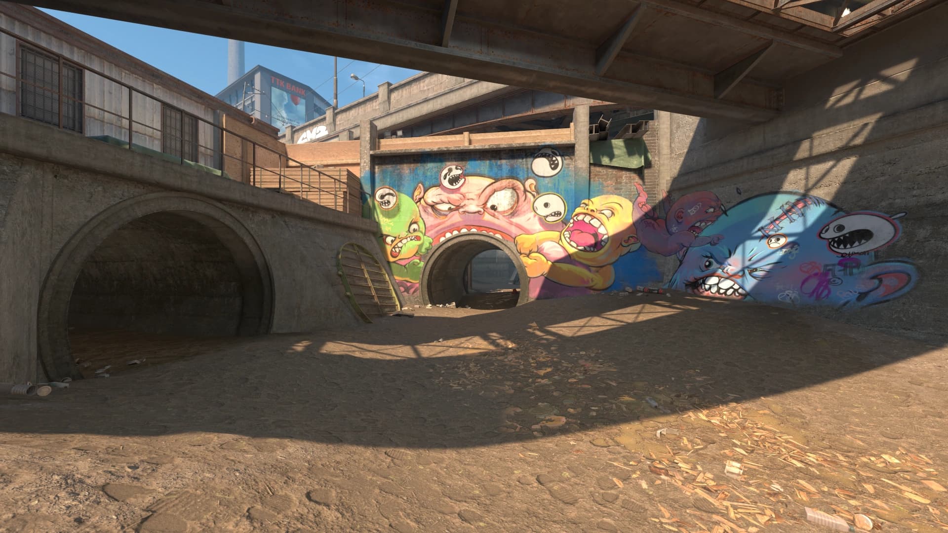 Counter-Strike 2 Overpass environment used for a focused lineup practice session